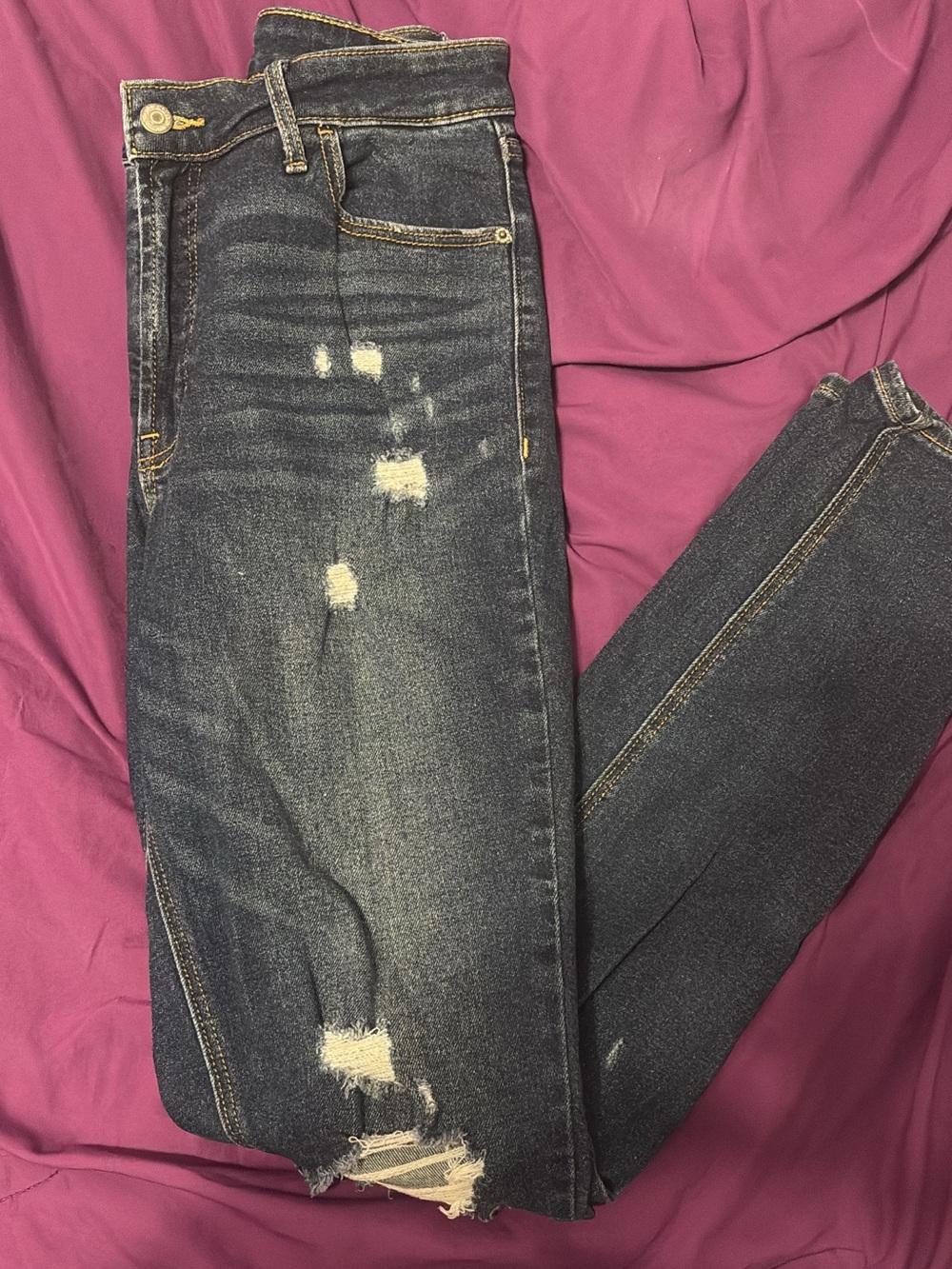 Old Navy Dark Wash Ripped Skinny Jeans